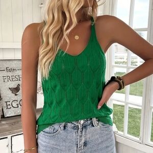 Green Sleeveless Knit Top